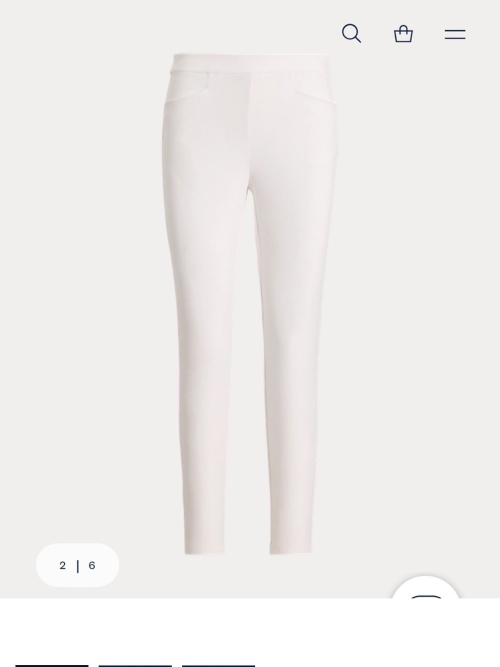RLX Ralph Lauren White Slim Ponte Pants